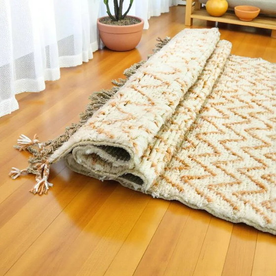 Ecru Berber Teppich mit geometrischen Mustern, 250cm x 150cm – Teppiche & Läufer, Wool (photo 6 of 10)