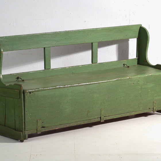 Antique painted storage bench – Central Europe, circa 1900 – Benches, Rustic (photo 4 of 35)