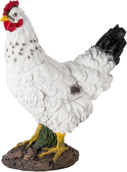 VERDOBA Poule Decorative Jardin Peinte à la Main, Deco Jardin, Animaux en resine synthétique, Decoration Jardin Exterieur, Statu