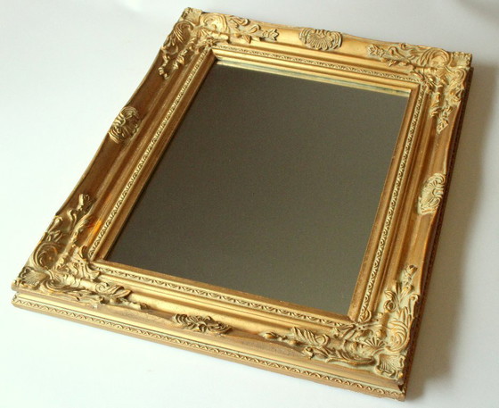 Image 1 of Miroir mural en bois - verre miroir - vintage