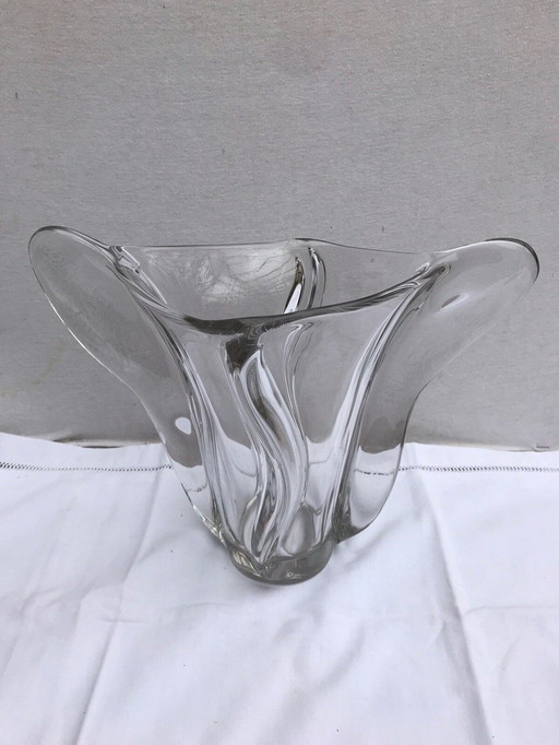 Vaso Ancien Forme Coupe Cristal Trasparente Design Vintage #D389