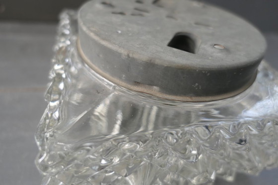Vintage Glass Ceiling light / Wall lamp pressed glass flower – Metal (photo 13 of 13)