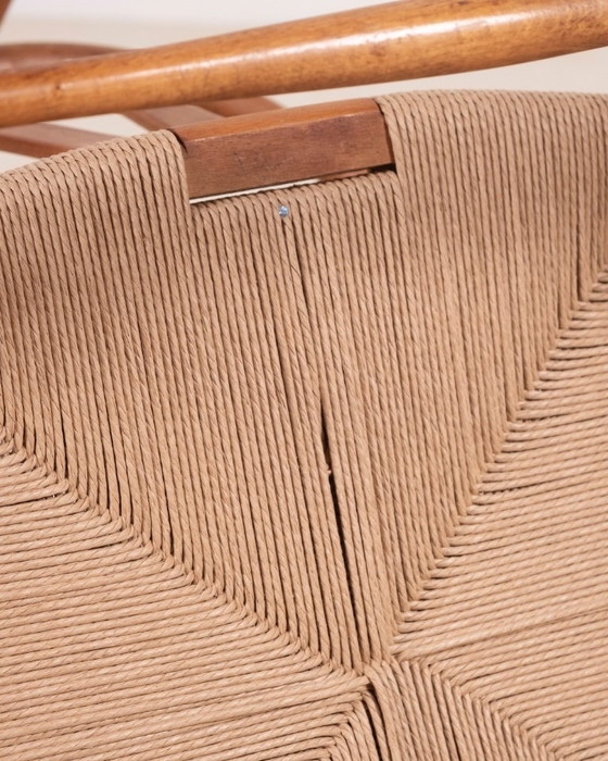 Image 1 of 1x Fauteuil Wishbone CH24 de Hans J. Wegner en hêtre, années 1960