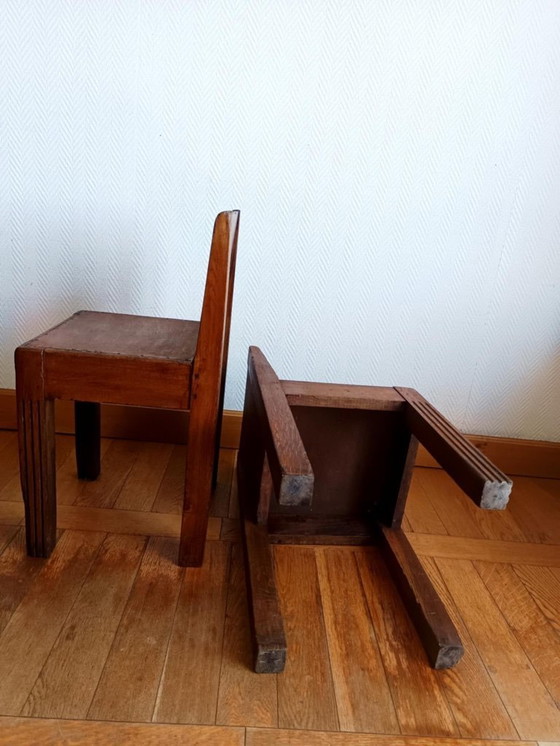 Image 1 of 2x art deco wooden children's chairs