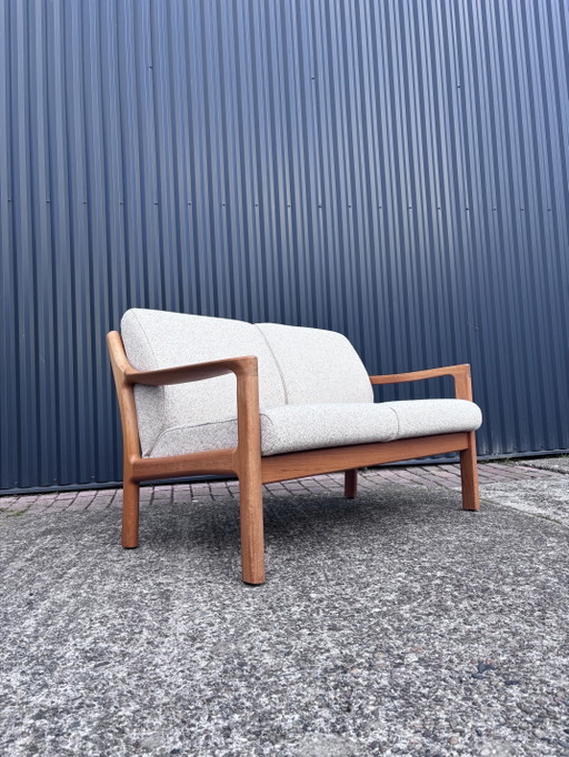 Divano vintage danese a due posti in teak Silkeborg