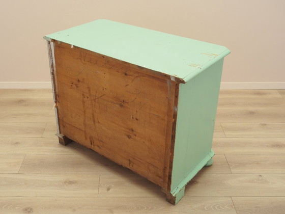 Solid pine chest of drawers painted green, three drawers, Denmark 1950s – Wood (photo 16 of 16)