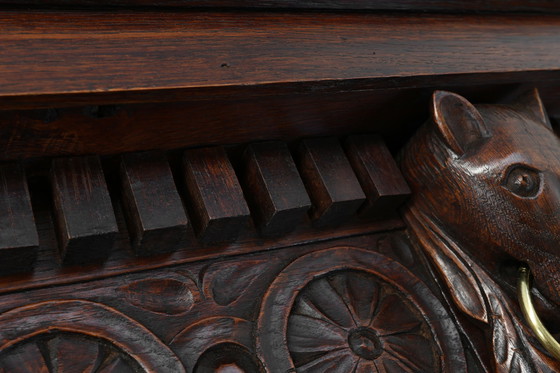 Image 1 of Großer, handgeschnitzter Garderobenständer aus massiver Eiche, 18. Jahrhundert, Frankreich