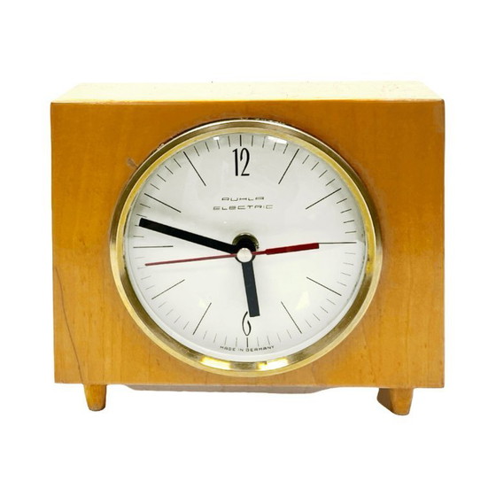 Image 1 of Ruhla Electric Vintage Mantel Clock, 1970s, Mid-Century Design Wood