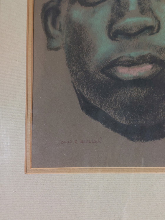 Image 1 of Vintage pastel painting, portrait, passe-partout, John C. Bullen, 1988