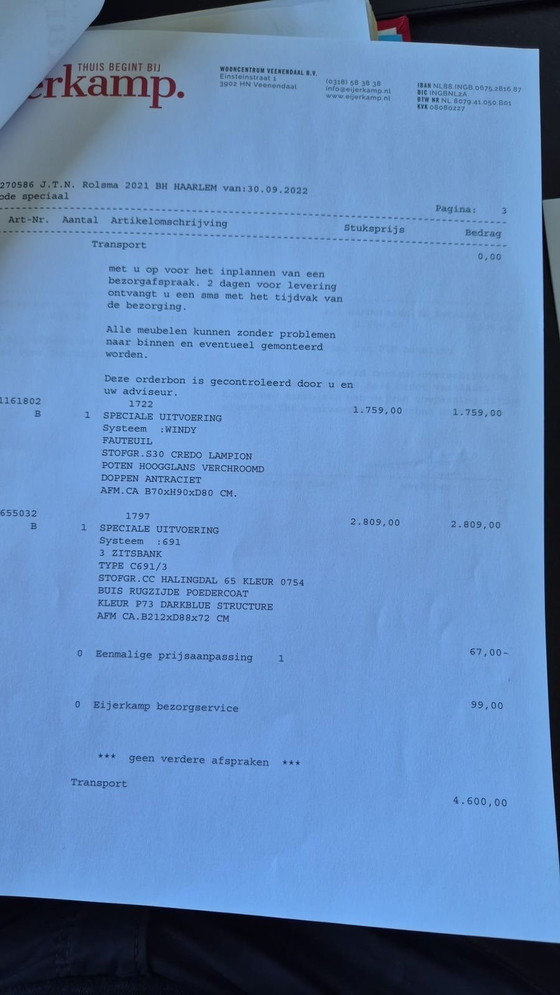 Image 1 of Divano a 3 posti Artifort C691 - come nuovo - Blu cobalto