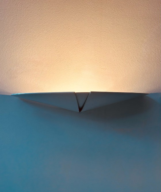 Image 1 of Coppia di applique vintage, metallo laccato bianco, Francia, 1980