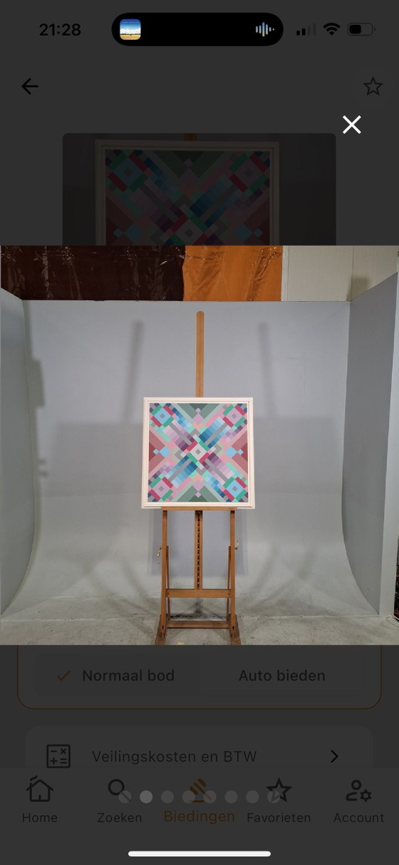 Image 1 of Roel Rolleman - acrylic painting - 1982 - 5:13 A.M. - 75x75 cm