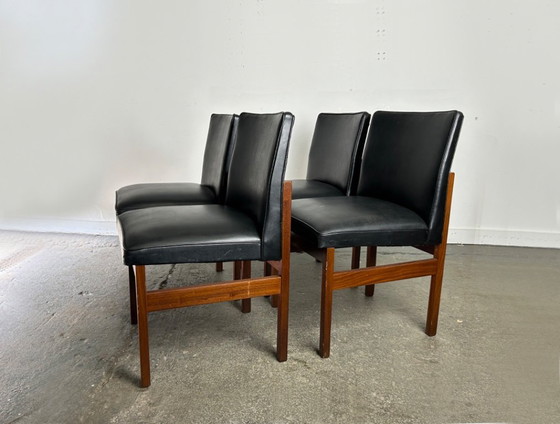 Image 1 of Set of 4 Mid-Century 1960s solid teak dining chairs by Peter Hayward for Vanson