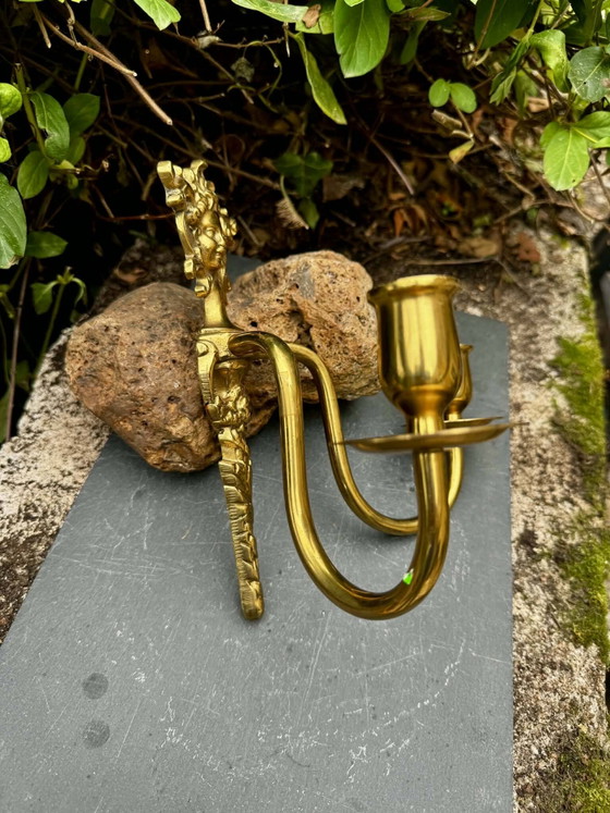 Candelabro de latón Medusa Art Nouveau – Portavelas, Brass (photo 5 of 8)