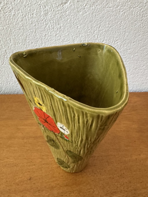 Triangular ceramic vase from the 60s