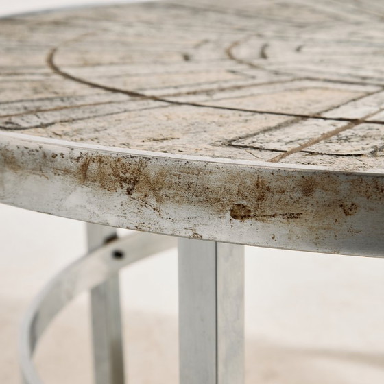 Image 1 of MK11840 Steel coffee table with stone top by Edel Hegedal for L. Hjorth