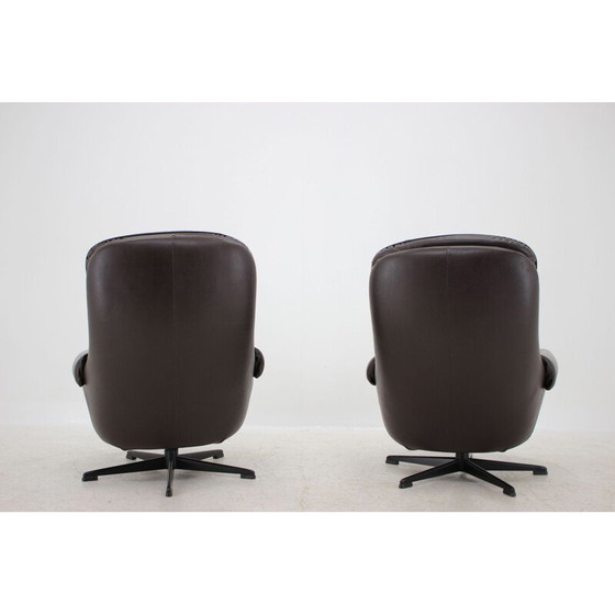 Image 1 of Pair of vintage leather lounge armchairs by Peem, Scandinavia 1970