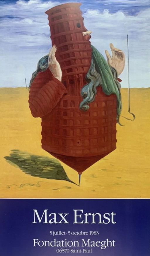 Max Ernst: “Ubu, 1923”. Origineel Affiche Jaren Tachtig.