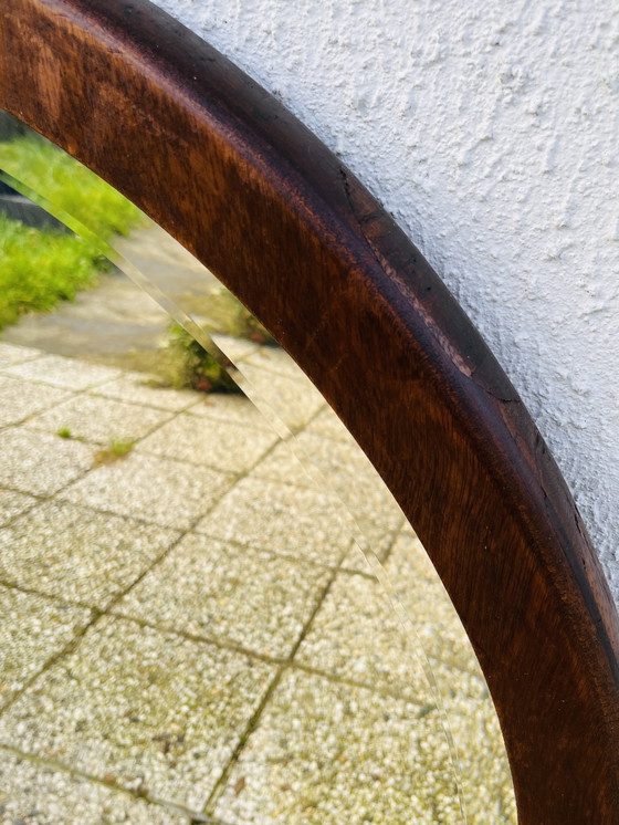 Image 1 of Miroir biseauté rond en bois