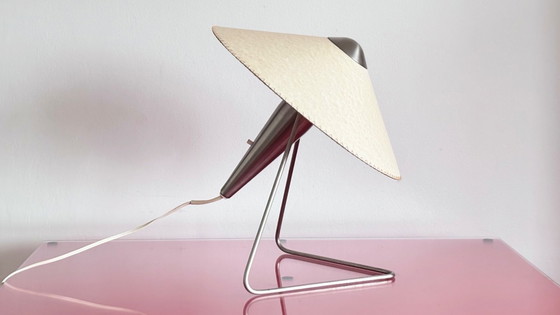 Image 1 of Table lamp 'Chinese' with new papyrus shadow by Helena Frantova, 1950s, Czechoslovakia