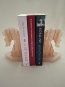 Set of antique onyx bookends – Horse heads