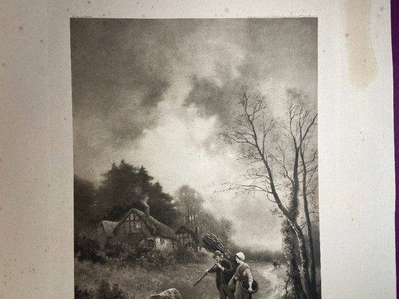 Image 1 of Lithograph by James Walter Gozzard, London, 1910. Framed on blackened wood.