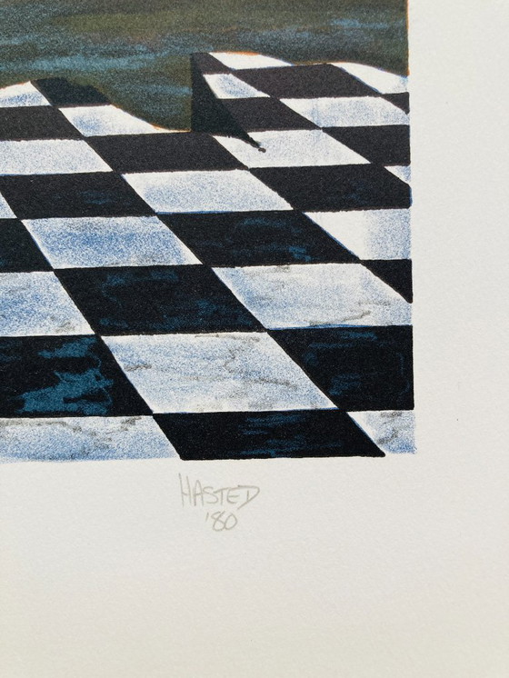 Image 1 of Michael Hasted - A Public Outcry - Vintage Lithograph 1980s