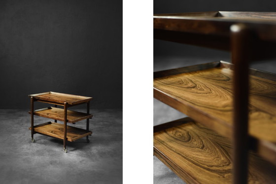 Image 1 of Chariot de service Ph23/2 en palissandre de Poul Hundevad, Mid Century Danish Modern, 1960s