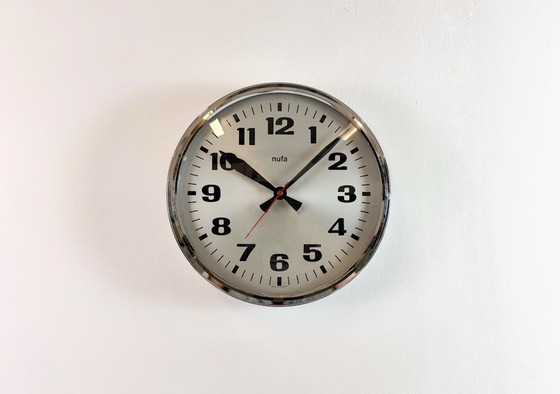 Image 1 of Reloj de pared eléctrico antiguo de NUFA, década de 1960.