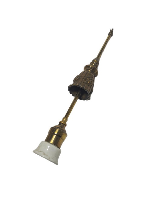 Klassizistische Pendelleuchte, Frankreich, 1900er Jahre – hanglampen, Ceramic, Brass