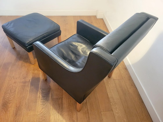 Image 1 of Fauteuil vintage de Borge Mogensen modèle 2431 avec ottoman