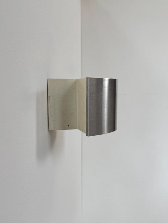 Image 1 of Lampada da parete vintage, metallo spazzolato curvato, Francia, 1960