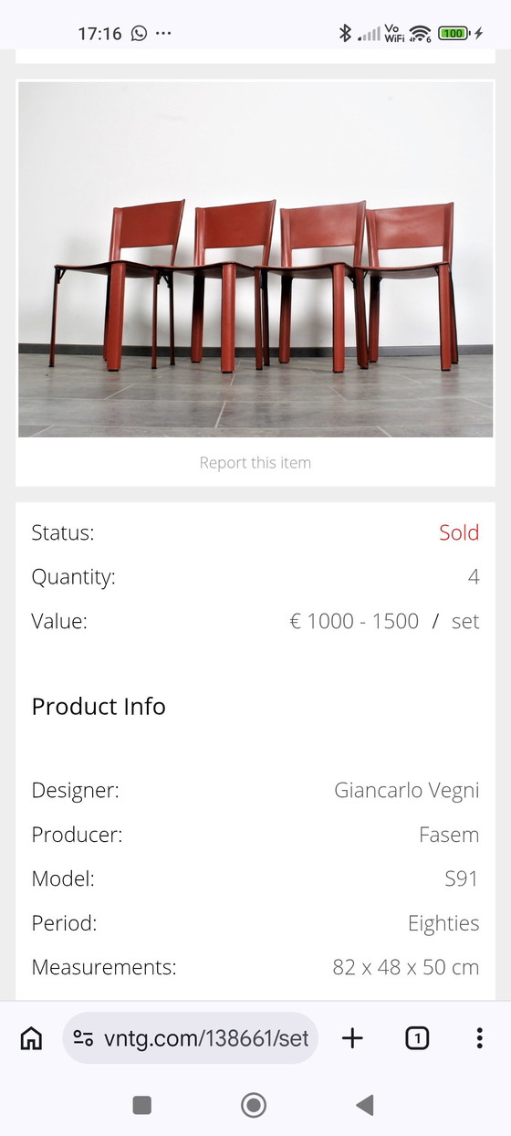 Image 1 of 2 design stoelen - Giancarlo Vegni voor Fasem