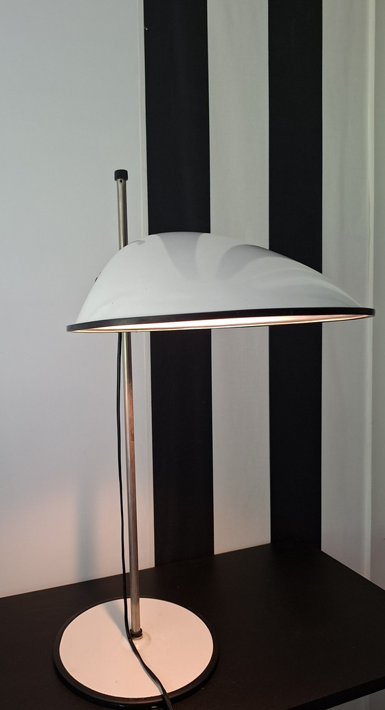 Dimensions: 43 W x 67 H x 26 D Ab Fagerhults Sweden White Table or Desk Lamp from the 1970s. – Metal, Plastic (photo 3 of 8)