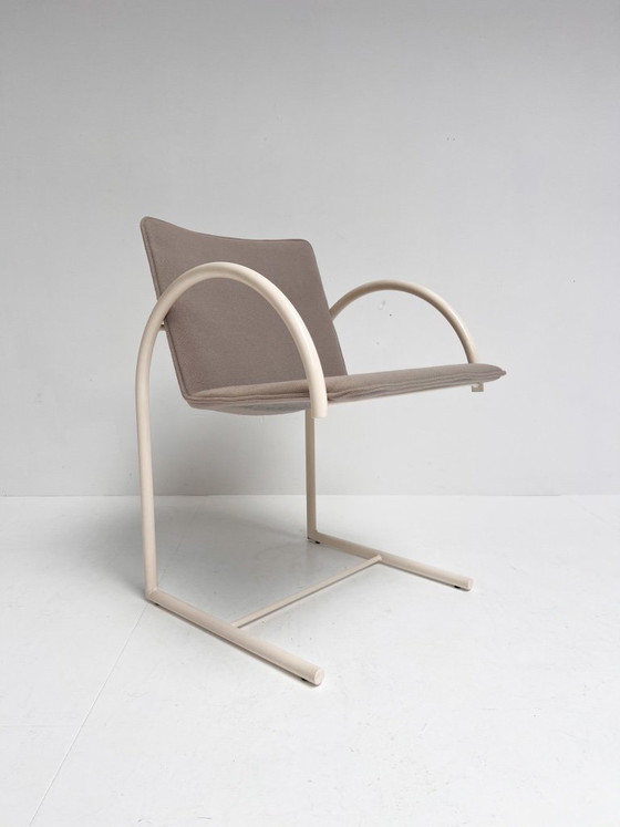 Set Van 4 Cirkel Stoelen Van Boonzaaijer Voor Metaform, 1980's – Eetkamerstoelen, Textile (photo 7 of 13)