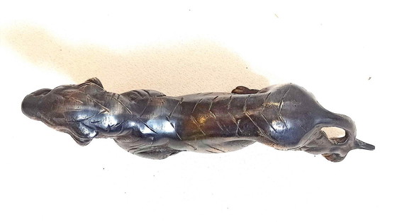 Image 1 of Fermacarte tigre in bronzo anni '50 Larghezza 22 cm