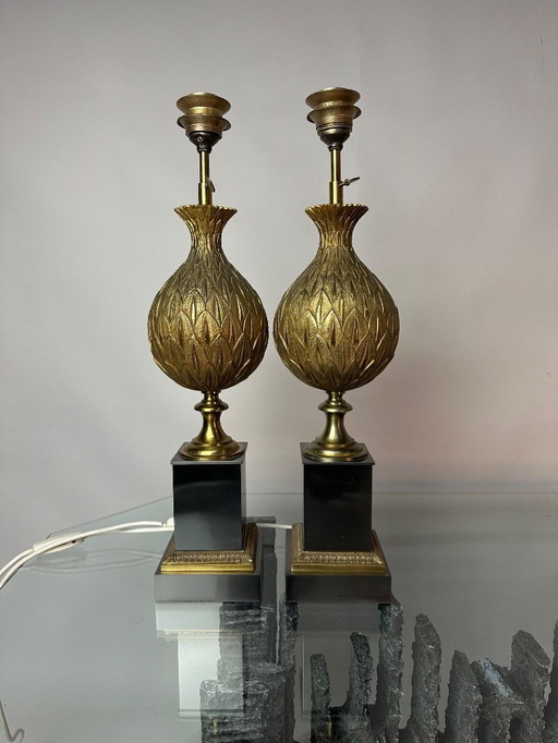 Maison Charles pair of table lamps, Persian model.