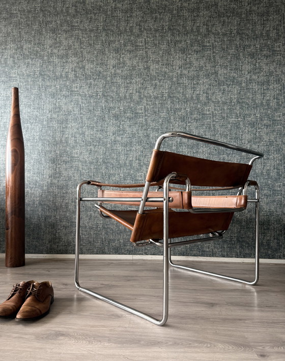 Image 1 of Sedia vintage "Wassily", pelle color cognac, Italia, anni '70