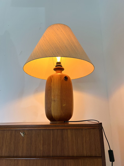 Vintage XL teak table lamp, Dyrlund '70s