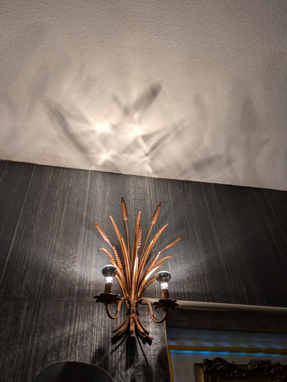 Image 1 of Pair of exclusive Florentine wall lights “Wheat Sheaf” – Mid-Century Design (Attribution: Hans Kögl / Banci Firenze)