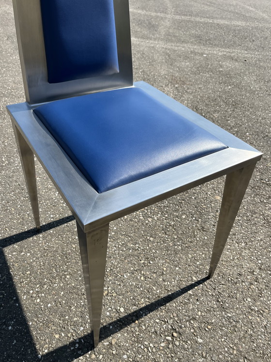 Image 1 of Sedia dal design unico realizzata in acciaio inossidabile, acciaio inossidabile, acciaio spazzolato