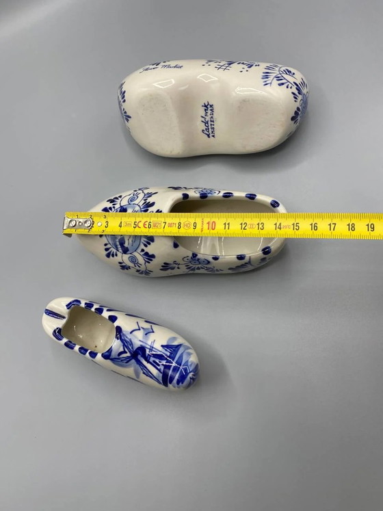 3 Delfter Keramik-Clogs – Aschenbecher / Abtropfschalen – Amsterdam – 1960er-1980er Jahre – Geschirr, Ceramic (photo 5 of 5)