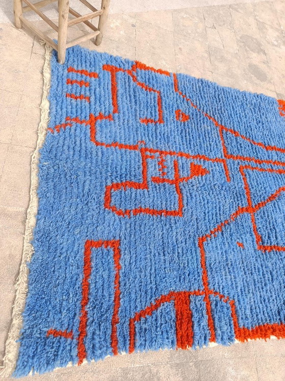 Alfombra azul y naranja de 2,4 x 1,6 m. – Wool (photo 6 of 6)