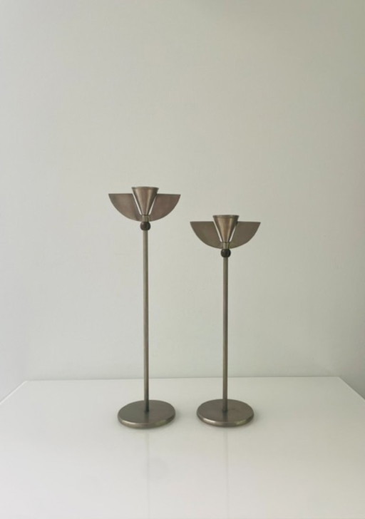 Candelabros estilo Memphis vintage – juego de 2