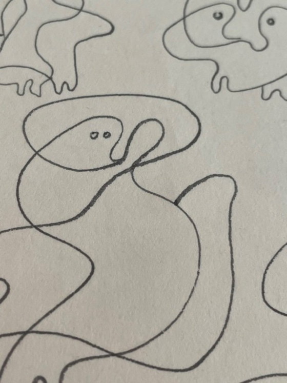 Image 1 of Unique line artwork by Ervin Neuhaus (1928-2012)