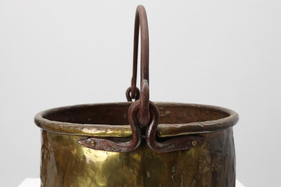 Image 1 of Large Antique Hand-Hammered Copper Kettle, France, 19th Century