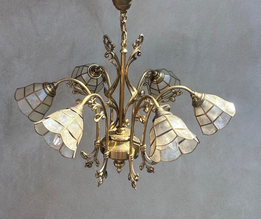 Lustre vintage italien en laiton – kroonluchters, Brass
