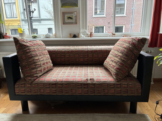 Image 1 of De Sede DS 4220/02 Novecento 2 posti design Congresso nero/strappi Rubelli