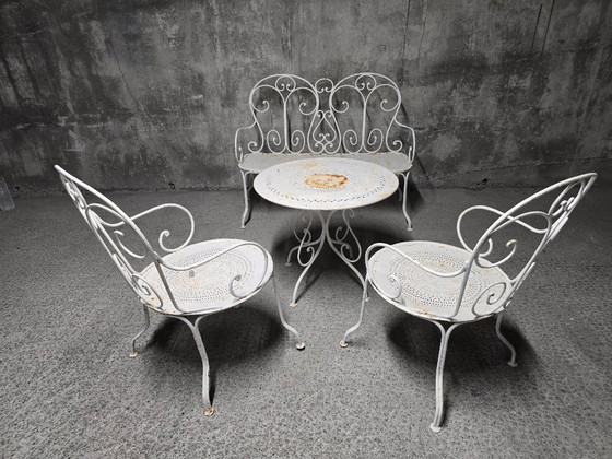 Salon de Jardin Ancien en Fer Forgé, Début du XXe Siècle – Salons de jardin & lounge design d'occasion, Iron (photo 3 of 11)