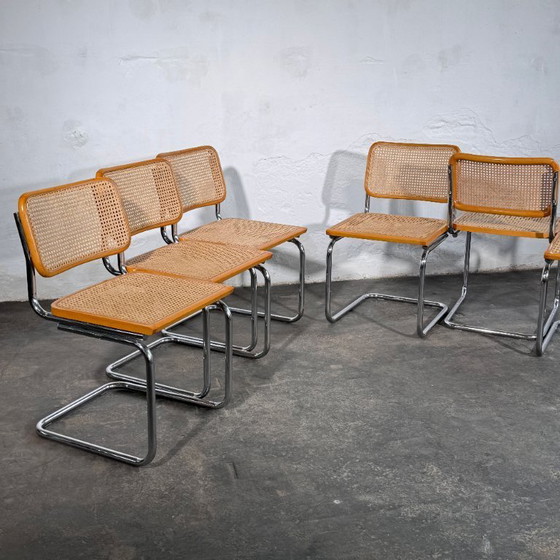 Image 1 of Set di 6 sedie italiane in stile Cesca, anni '60